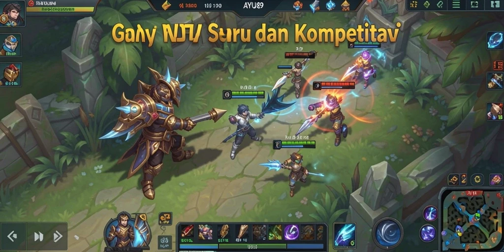 Gameplay AYU89 yang seru dengan aksi bertarung tim.