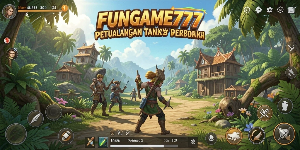 Tangkapan layar utama FUNGAME777 menunjukkan petualangan mendebarkan di dunia terbuka.