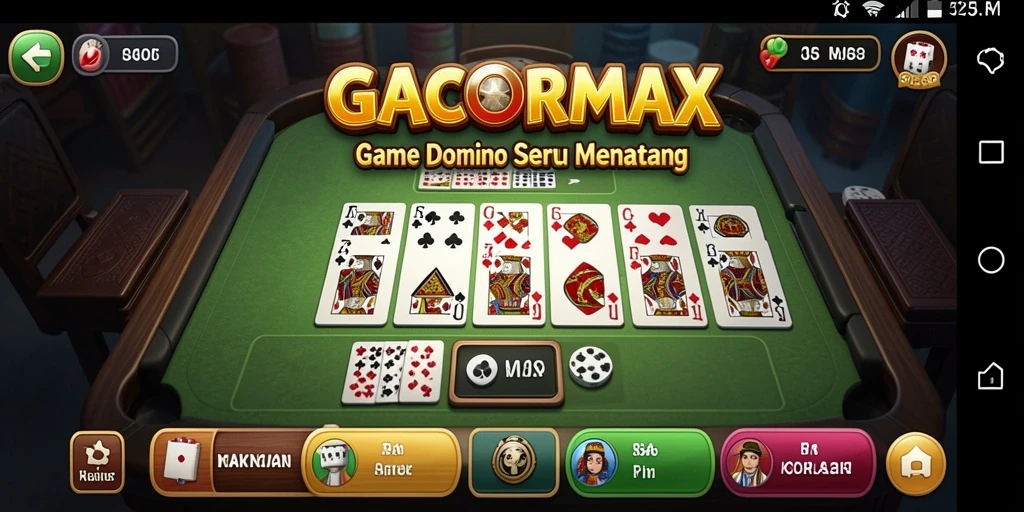 Tampilan gameplay Domino yang seru dan menantang di GACORMAX.