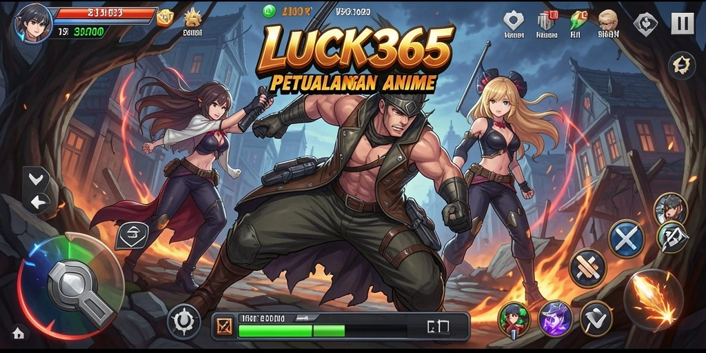 Tampilan gameplay LUCK365 dengan karakter anime yang menarik.