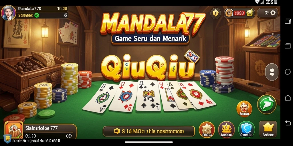 Tampilan menarik dari gameplay QiuQiu MANDALA77 yang mengasyikkan.