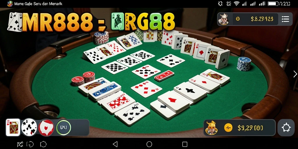 Tampilan seru gameplay Gaple di MR888 dengan interaksi pemain yang menyenangkan.
