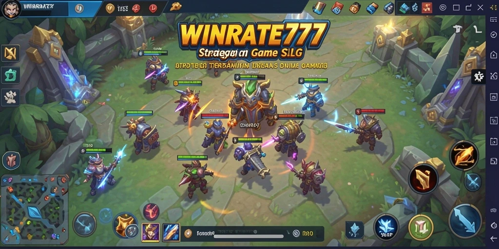 Screenshot menampilkan pertempuran seru dalam game SLG.
